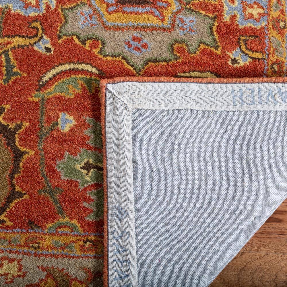 Heritage HG734 Handmade Area Rug - 6' Round - Rust/Beige - Safavieh