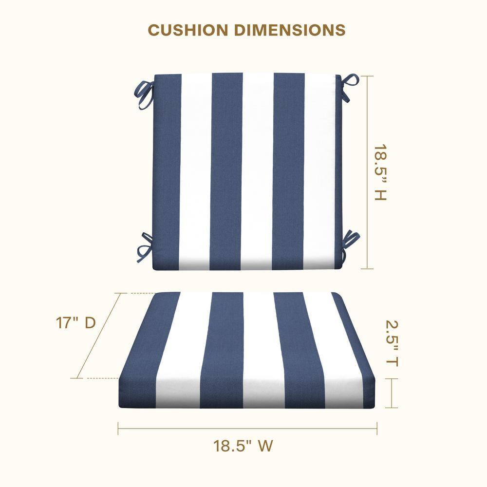 Honeycomb Outdoor Midback Dining Chair Cushion - Cabana Stripe Blue & White