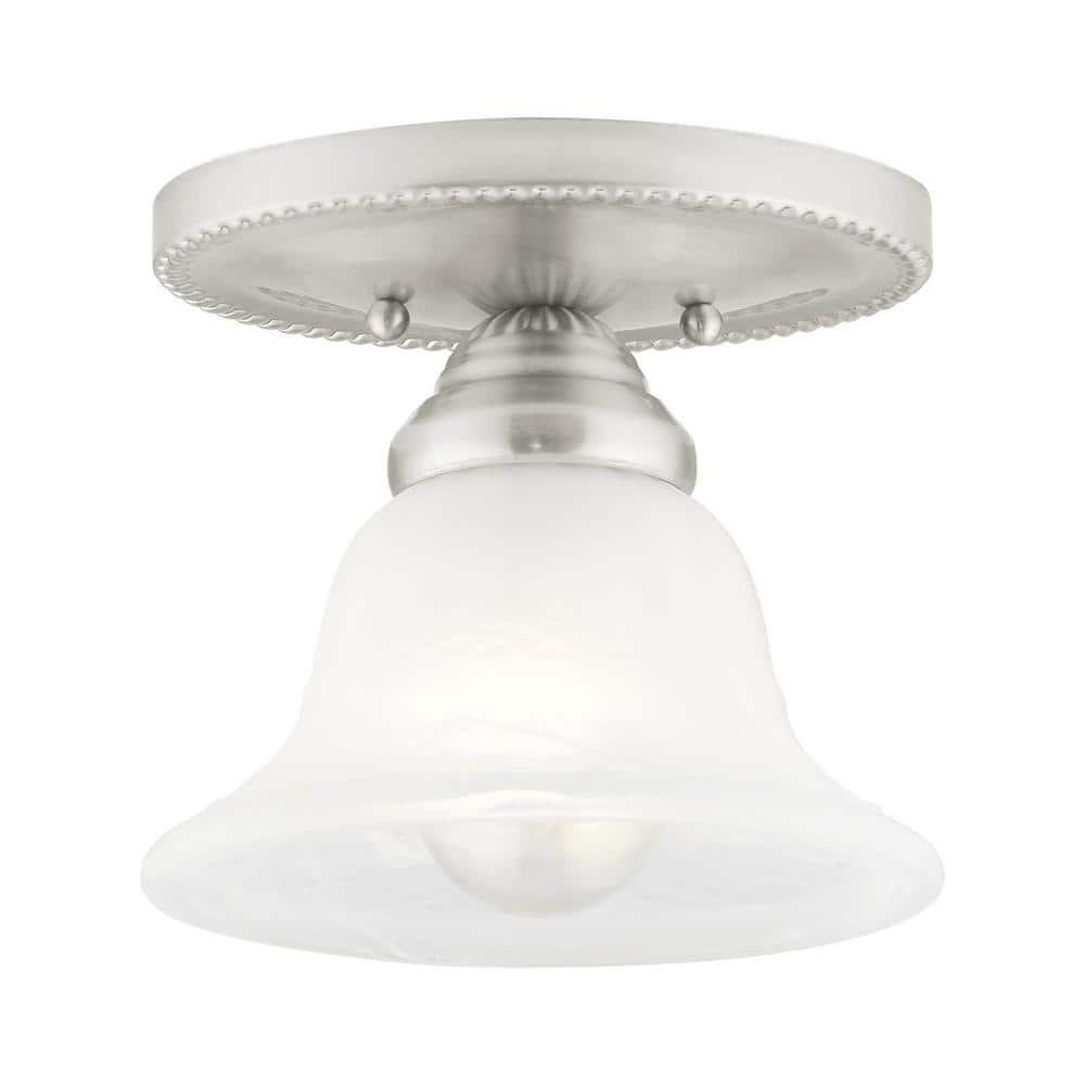 Livex Lighting Edgemont 1 - Light Flush Mount in  Brushed Nickel
