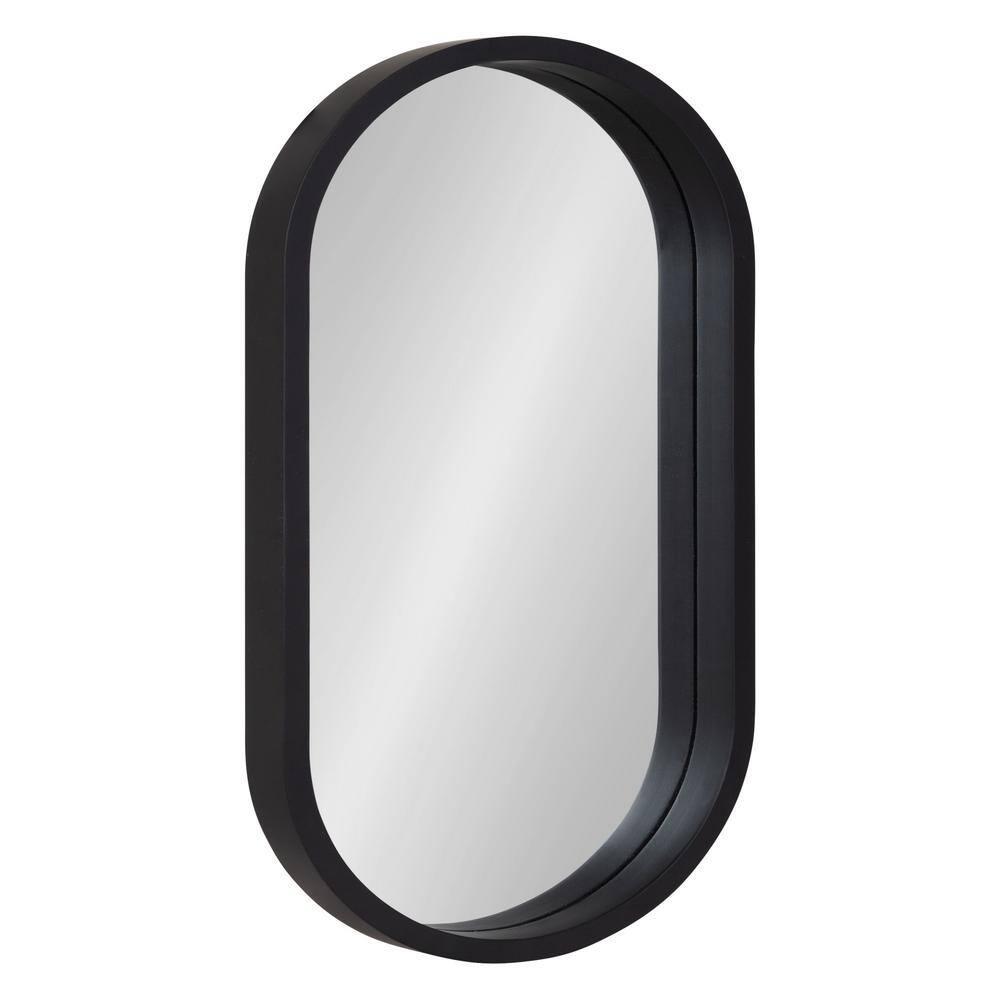 20" x 30" Travis Oval Wall Mirror Black - Kate & Laurel All Things Decor: Modern Style, MDF Frame, No Assembly Required