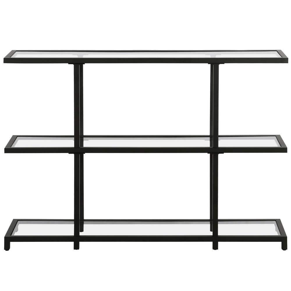 Evelyn&Zoe Greenwich 42" Wide Rectangular Console Table, Blackened Bronze