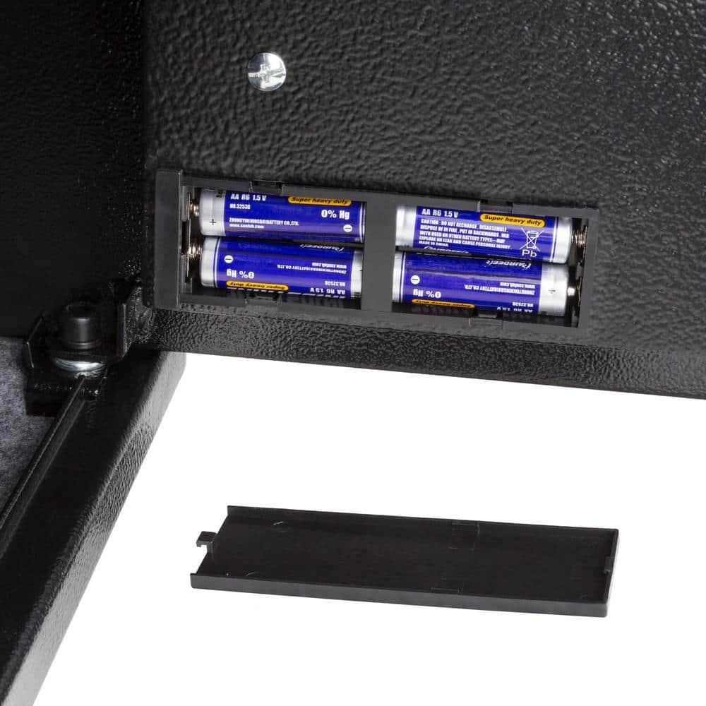 Stalwart Stalwart Electronic Safe - Digital Biometric Fingerprint Lock Box with 2 Override Keys (Black)
