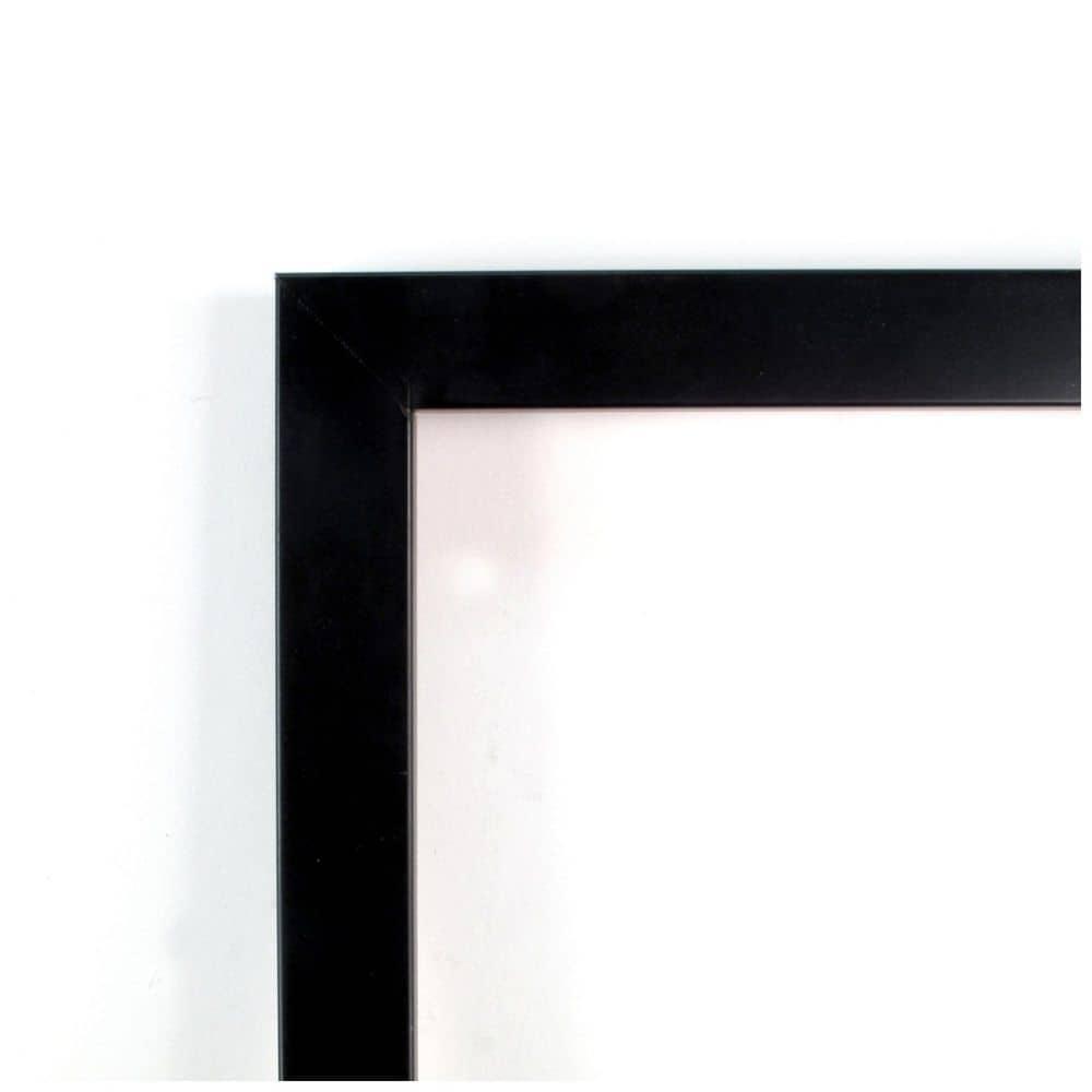 Amanti Art Svelte Noir Black Non-Beveled Wood Bathroom Wall Mirror 27.5 x 27.5 in.