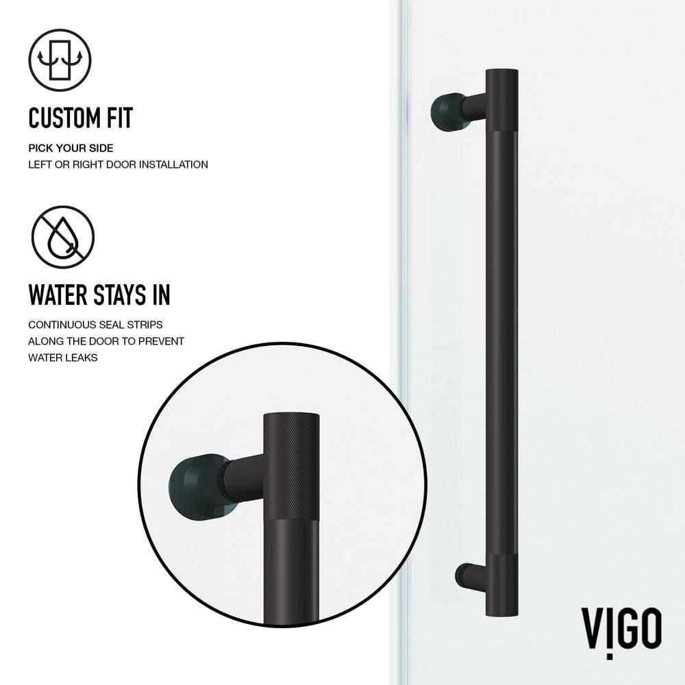 Hamilton 56-60" W x 78" H Sliding Frameless Shower Door with 3/8" Clear Glass