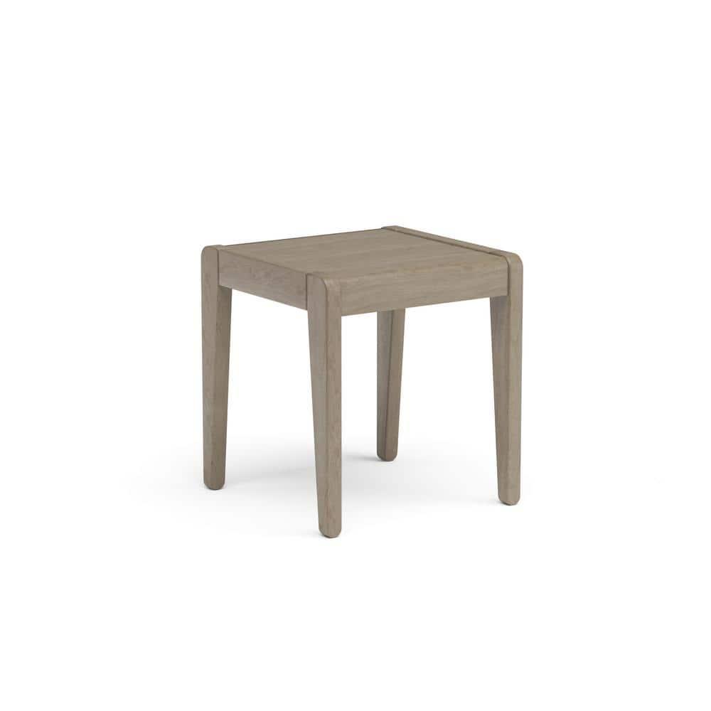 Gray Acacia Wood Outdoor End Table with Slatted Top