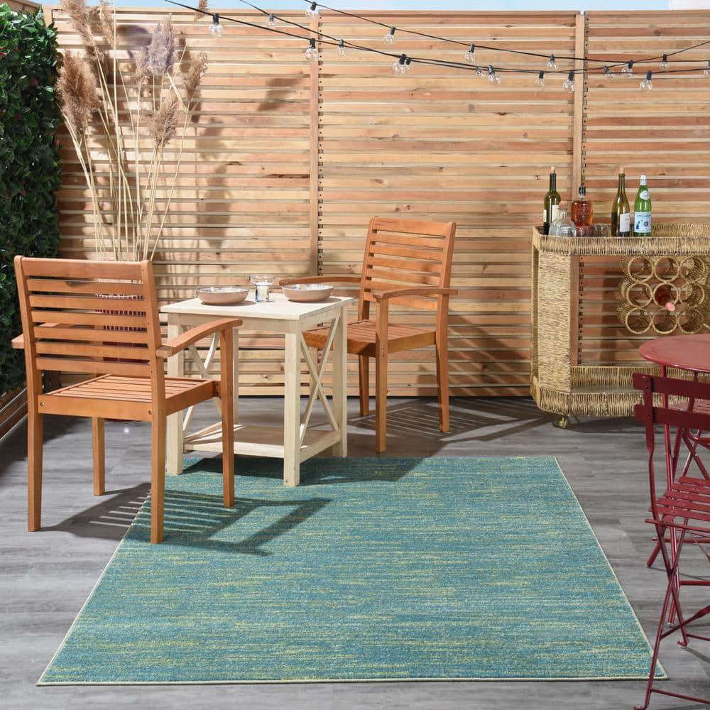 Nourison Nourison Essentials NRE01 Indoor/outdoor Area Rug - Blue Green 4' x 6'