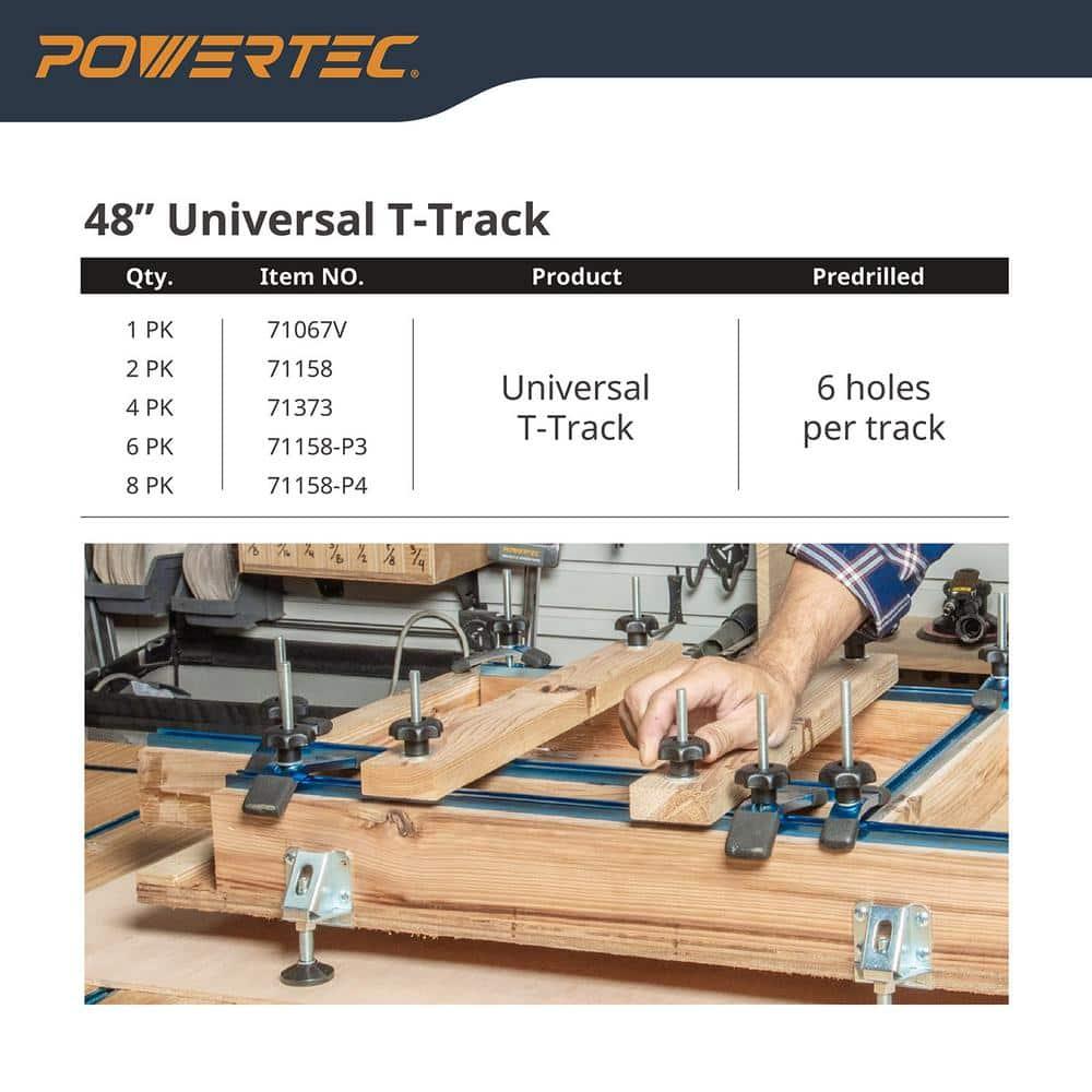 POWERTEC 10PK T Track Knob Kit w/ 7 Star Knob, 1/4-20 Threaded Bolts and Washers, T Track Bolts, T Track Accessories for Woodworking Jigs and Fixtures (71481)