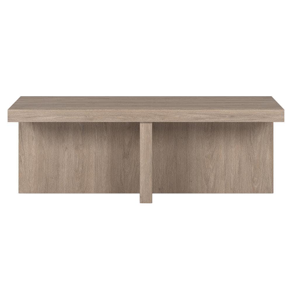 Evelyn&Zoe Contemporary Durable Rectangular Medium Density Fiberboard, Antiqued Gray Oak