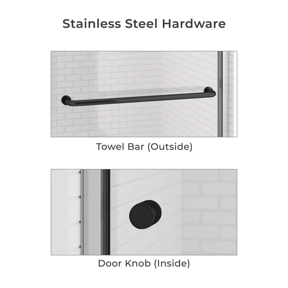 44" - 48" W 70" H Double Sliding Semi-Frameless Shower Door