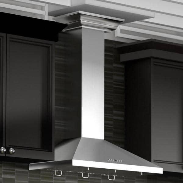 ZLINE KL2CRN-30 ZLINE 30 in. Convertible Vent Convertible Vent Wall Mount Range Hood in Stainless Steel W/ Crown Molding (KL2CRN-30)