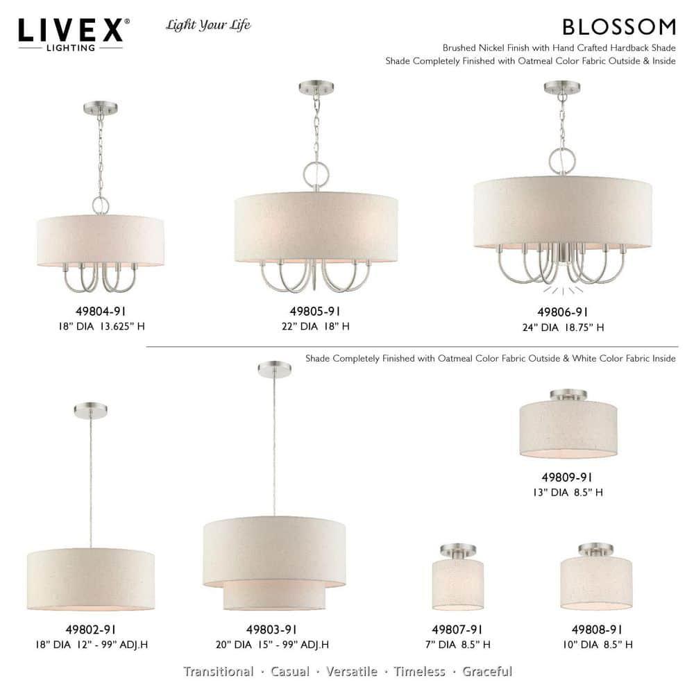 Livex Lighting Blossom 7 - Light Pendant in  Brushed Nickel
