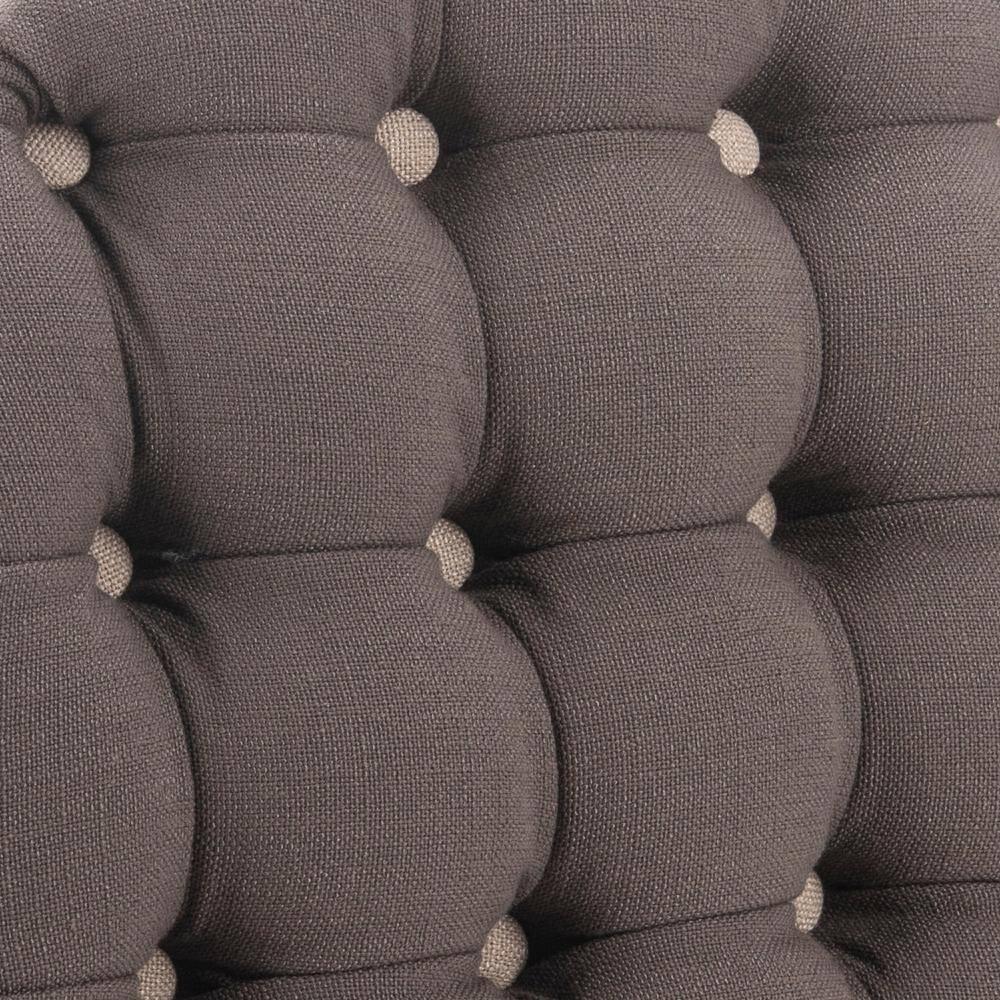 Amelia Tufted Storage Ottoman - Charcoal/True Taupe - Safavieh
