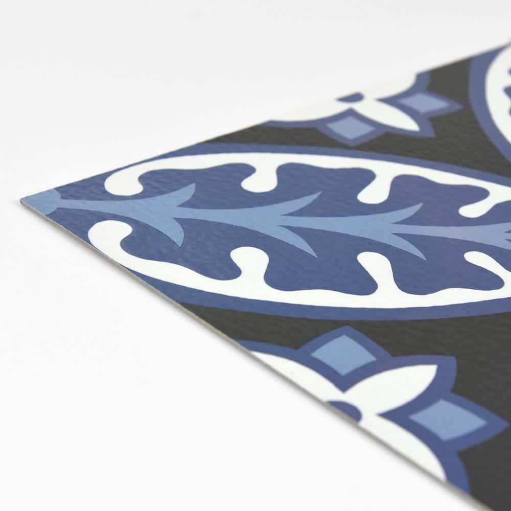 4'x5' FloorPops Set of 20 Capri Peel & Stick Floor Tiles Violet/White/Gray - Brewster: Mosaic Vinyl Flooring, Stain-Resistant