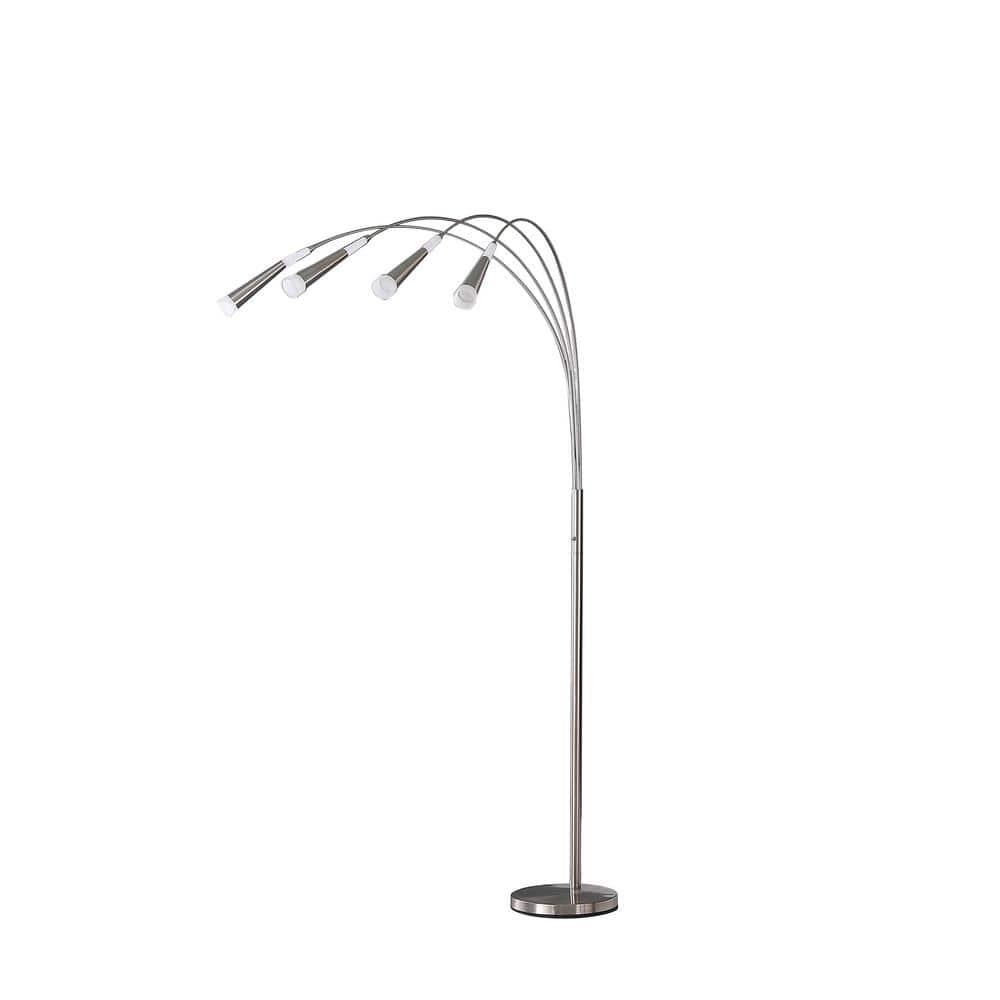 ORE International  72 in. Kiery 4 Arm Aluminum LED Arc Floor Lamp