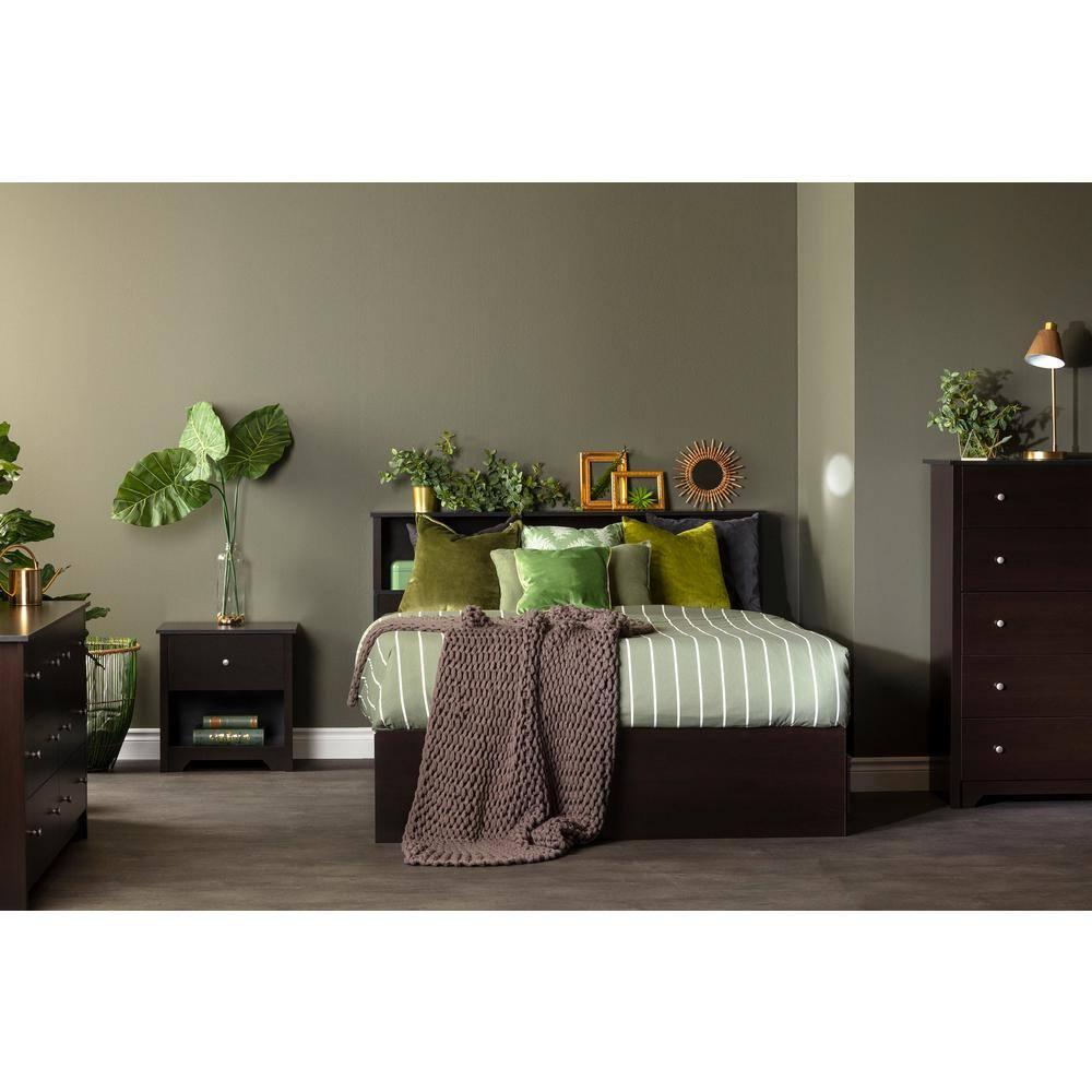 South Shore Vito Collection 5-Drawer Dresser, Chocolate with Matte Nickel Handles