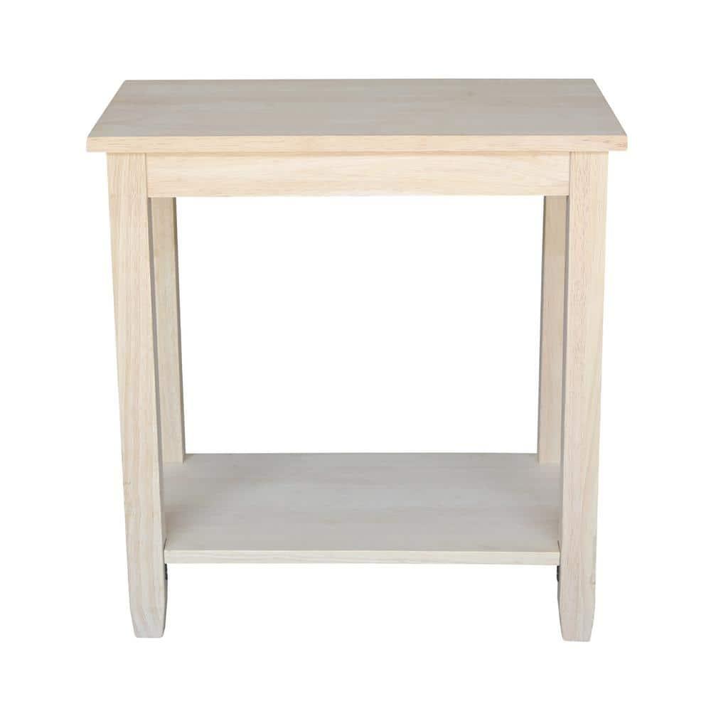Solano Accent Table - International Concepts: Durable Parawood, Rectangle, Shelf Storage