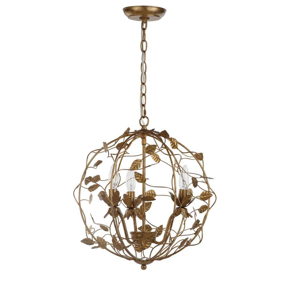 Austen 3 Light 17" Chandelier - CHA4007 - Gold - Safavieh