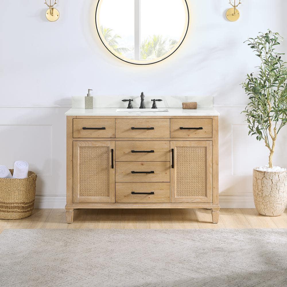 Solana 47.2" Single Bathroom Vanity Base Only in Weathered Fir