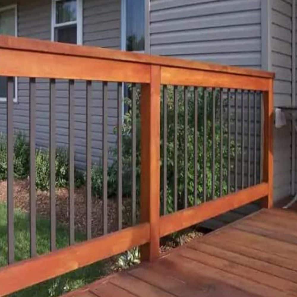 26 Pack Deck Balusters 36”Thicker Rectangle Staircase Baluster Black Metal Deck Spindle and Stairs Railing,Hollow Rectangle Deck Balusters for Deck Railing Porch