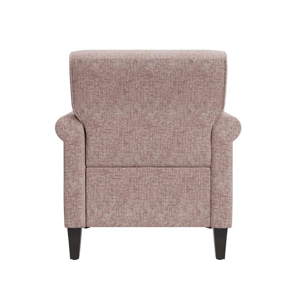 HL Home Furnishings Jean Rolled Arm Chair with Nailheads in Pink Chenille