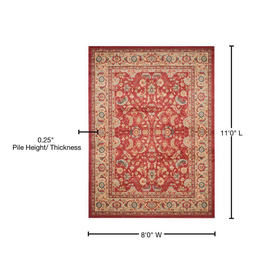 Mahal MAH699 Power Loomed Indoor Area Rug - Red/Natural - 8'x11' - Safavieh.