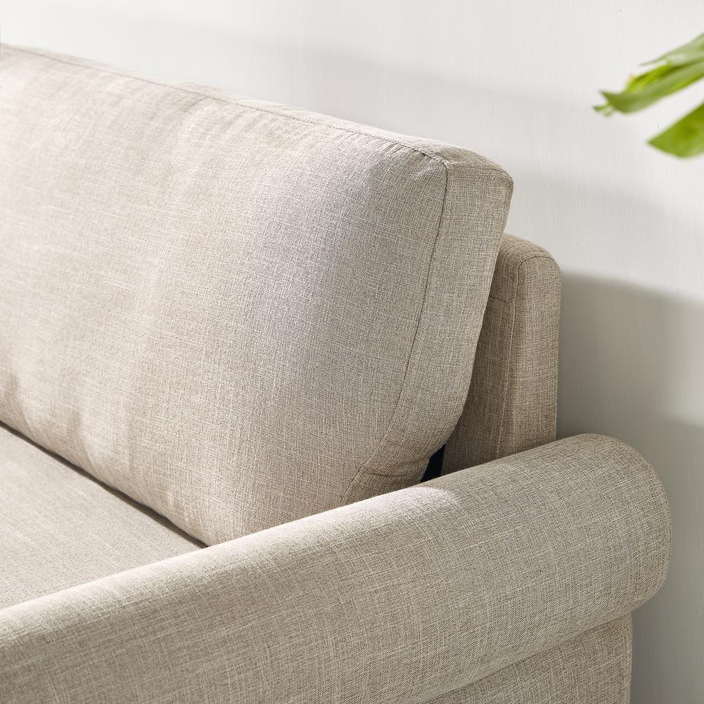 78" Josh Sofa Beige - Zinus: Easy-to-Clean, Woven Fabric, Seats Three, Tool-Free Assembly