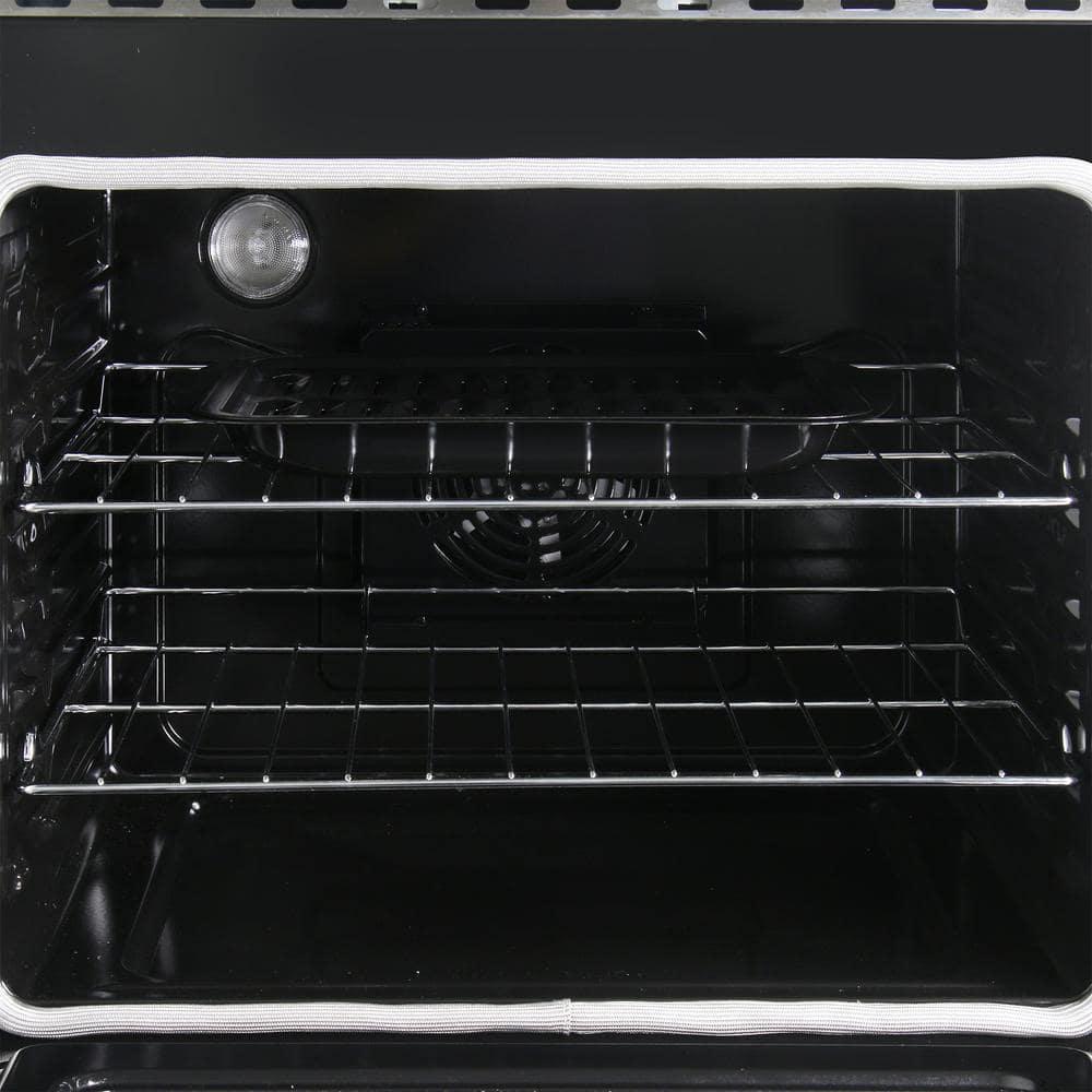 30 in. 4.8 cu. ft. Electric Range with 4-Burner Glass Cooktop and Convection Oven in Stainless Steel