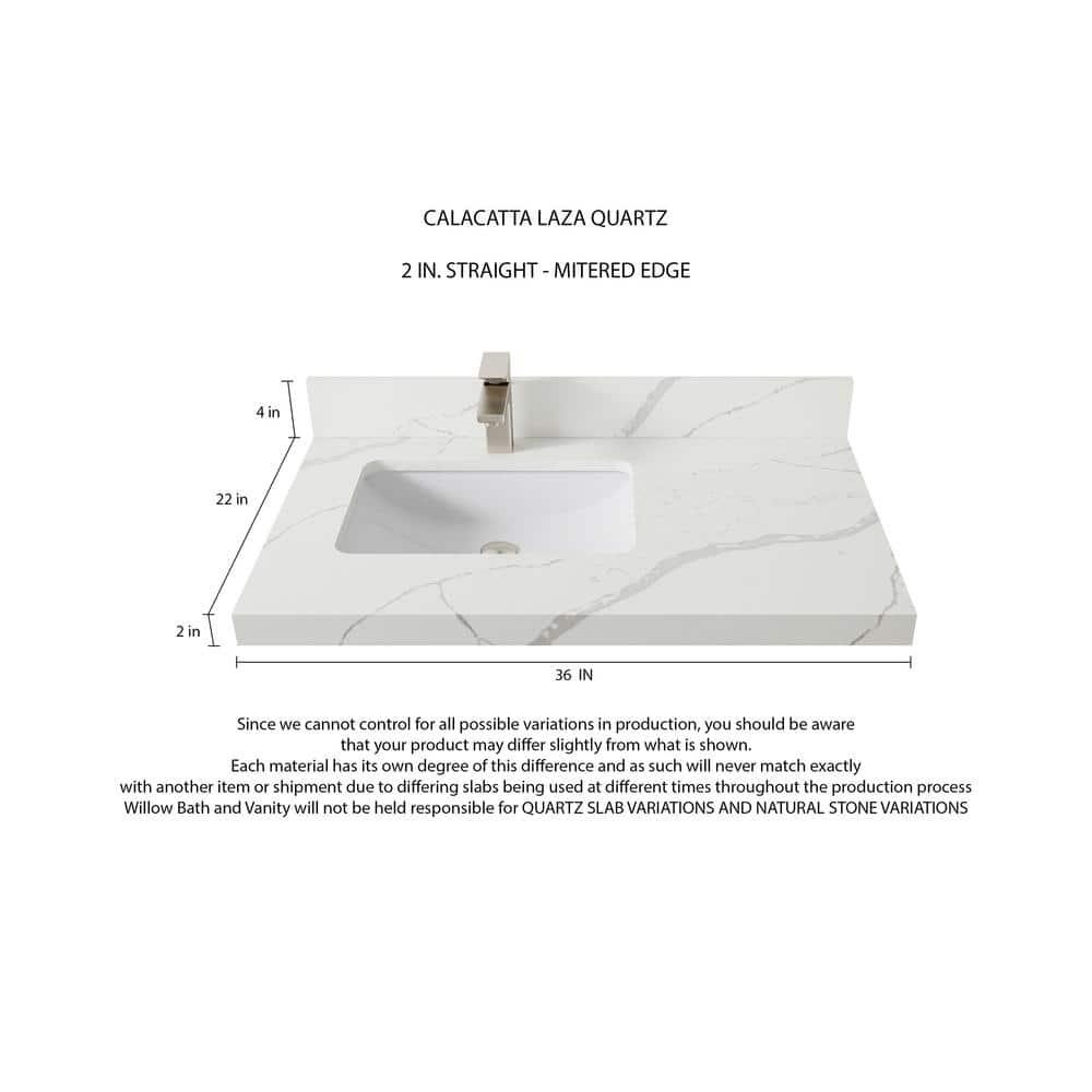 Willow Collections Aberdeen 36'' Single Bathroom Vanity with Top