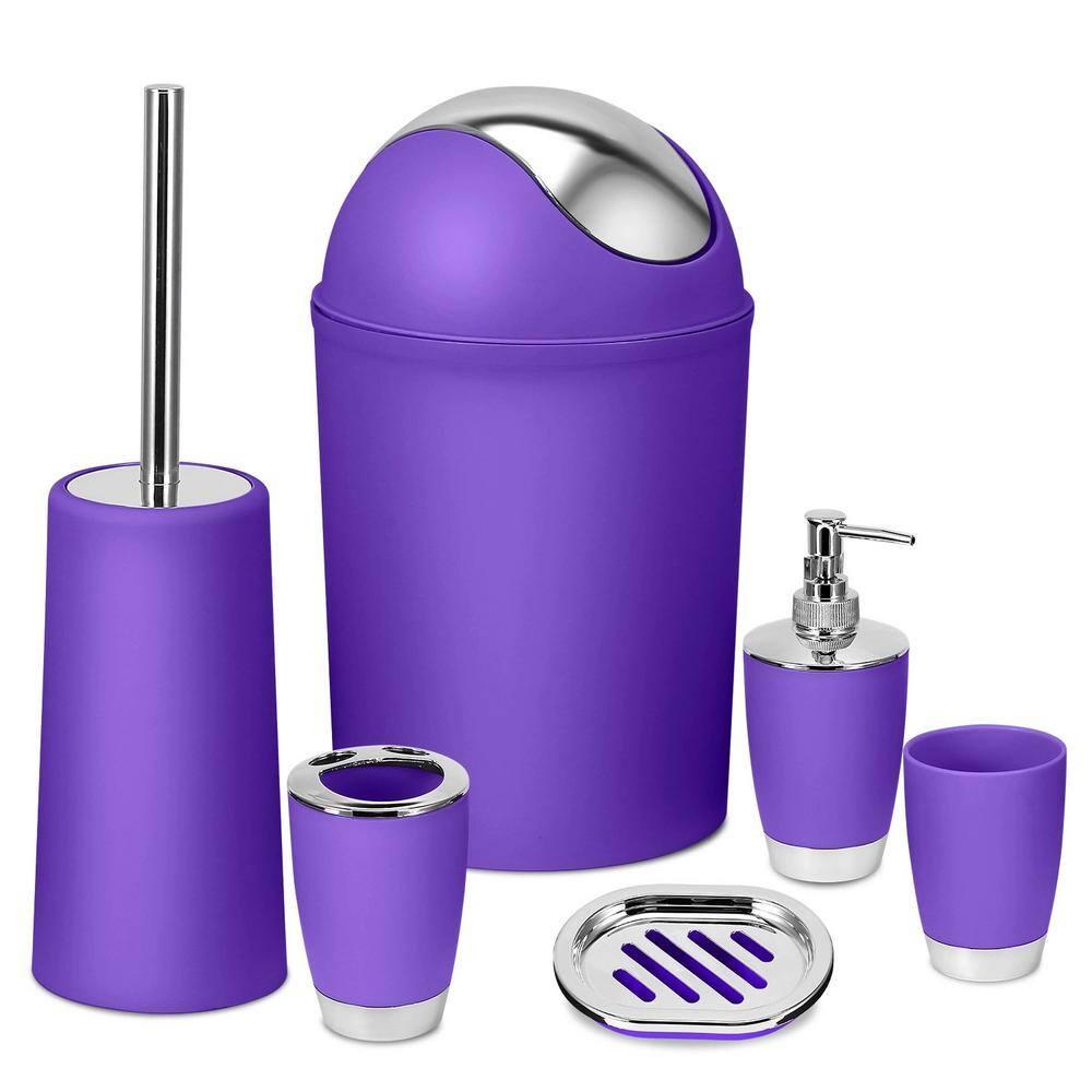 6 Pieces Bathroom Accessories Sets, Bathroom Set Ensemble Bathroom Toothbrush Holder Set