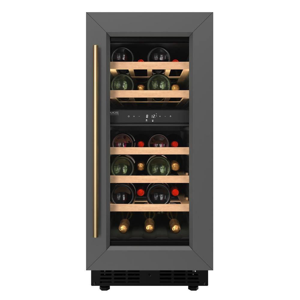 KoolMore KoolMore Reserve 15 in. Under-Counter Panel Ready Dual Zone 23 Bottle Wine Cooler Shelves
