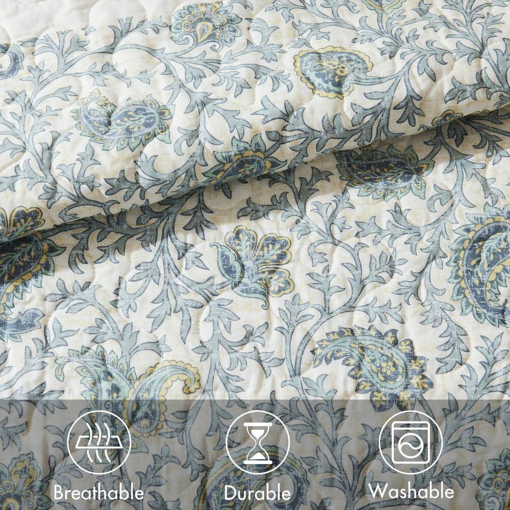 Madison Park Dawn 6 Piece Cotton Percale Quilt Set with Throw Pillows