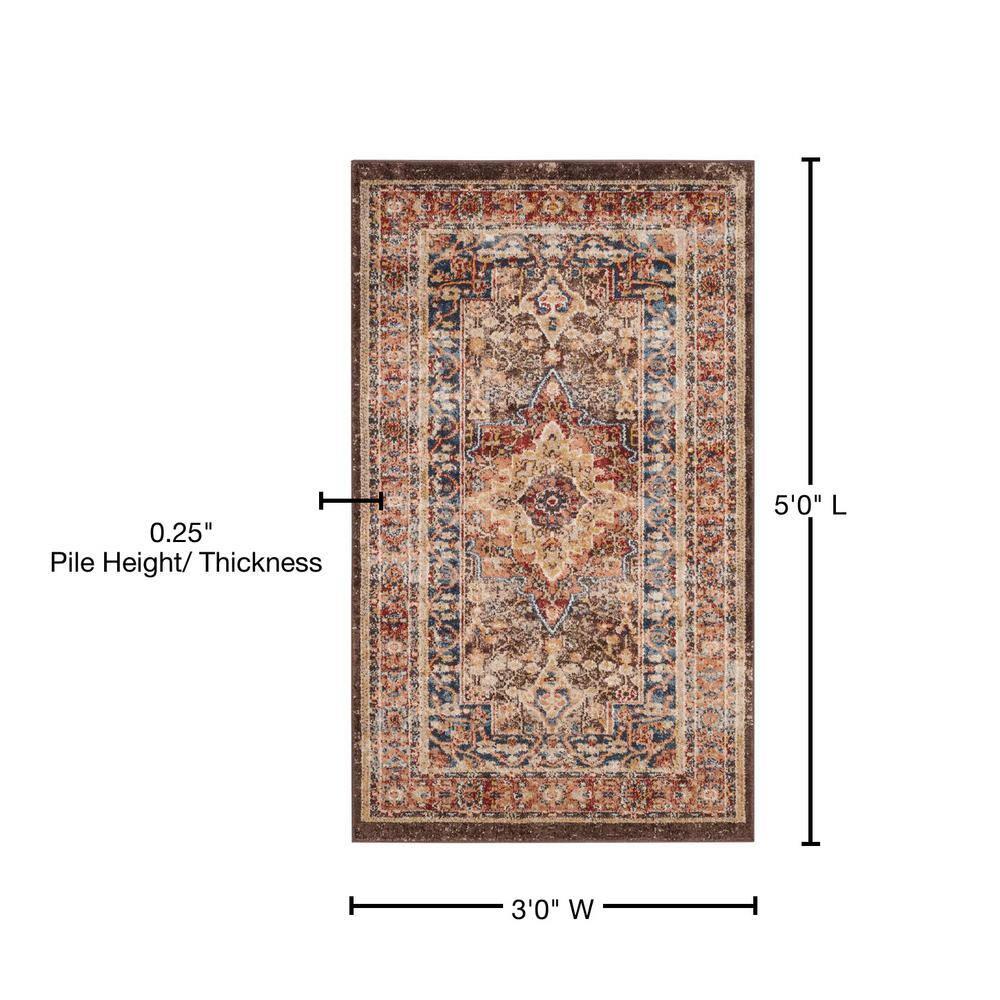 SAFAVIEH Bijar Rhona Oriental Area Rug, Brown/Rust, 3' x 5'