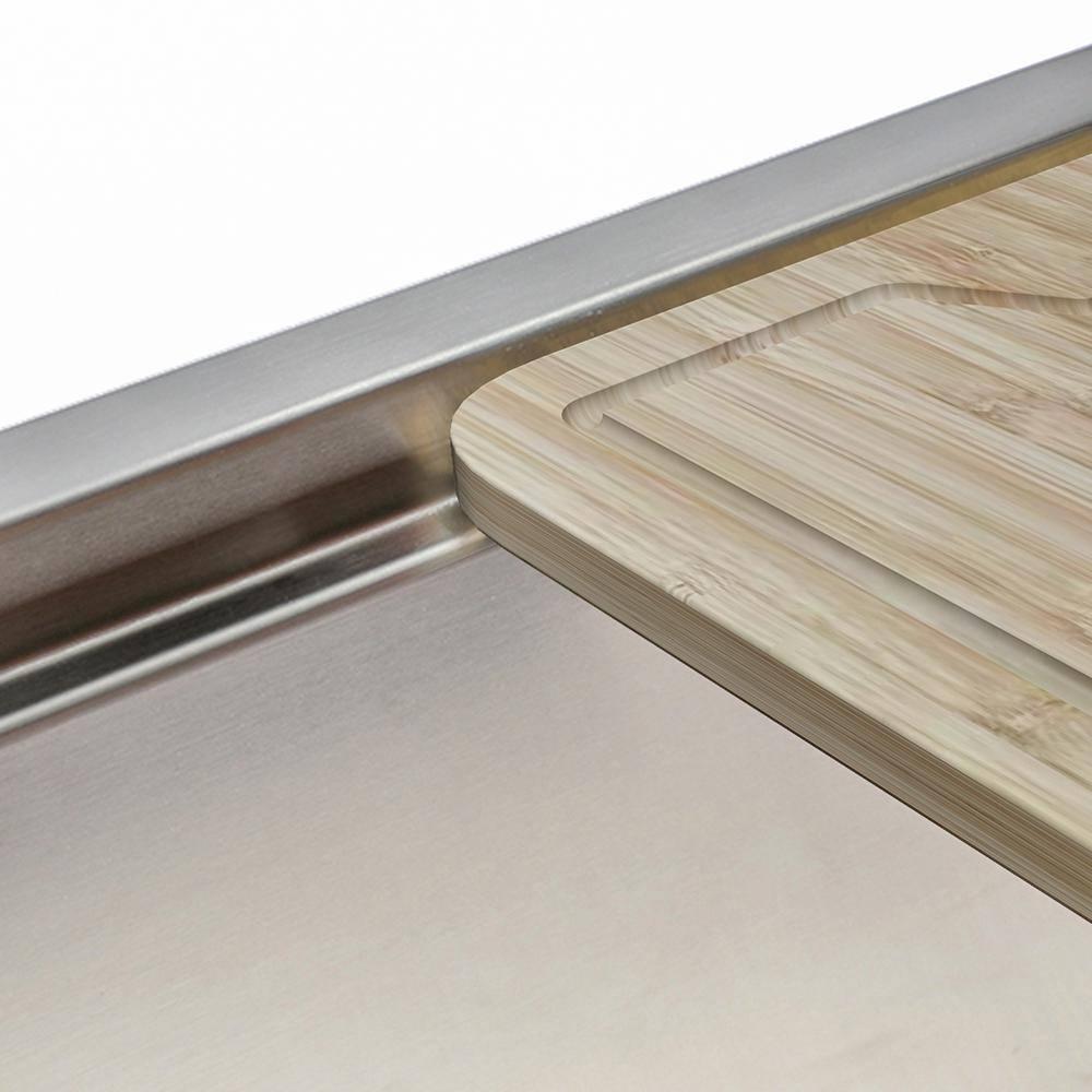 Sinber 33" Undermount Double Bowl Workstation Kitchen Sink with 304 Stainless Steel