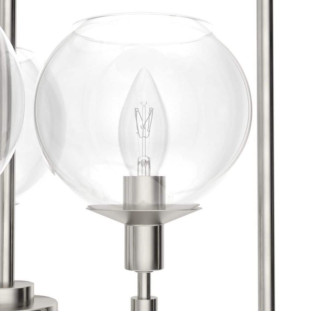 Hunter - Xidane 3-light Brushed Nickel, Medium Size Pendant Light, Dimmable, Mid Century Modern Style, Cylinder Shaped, for Bedrooms, Kitchens, Dining, Living Rooms - 19750
