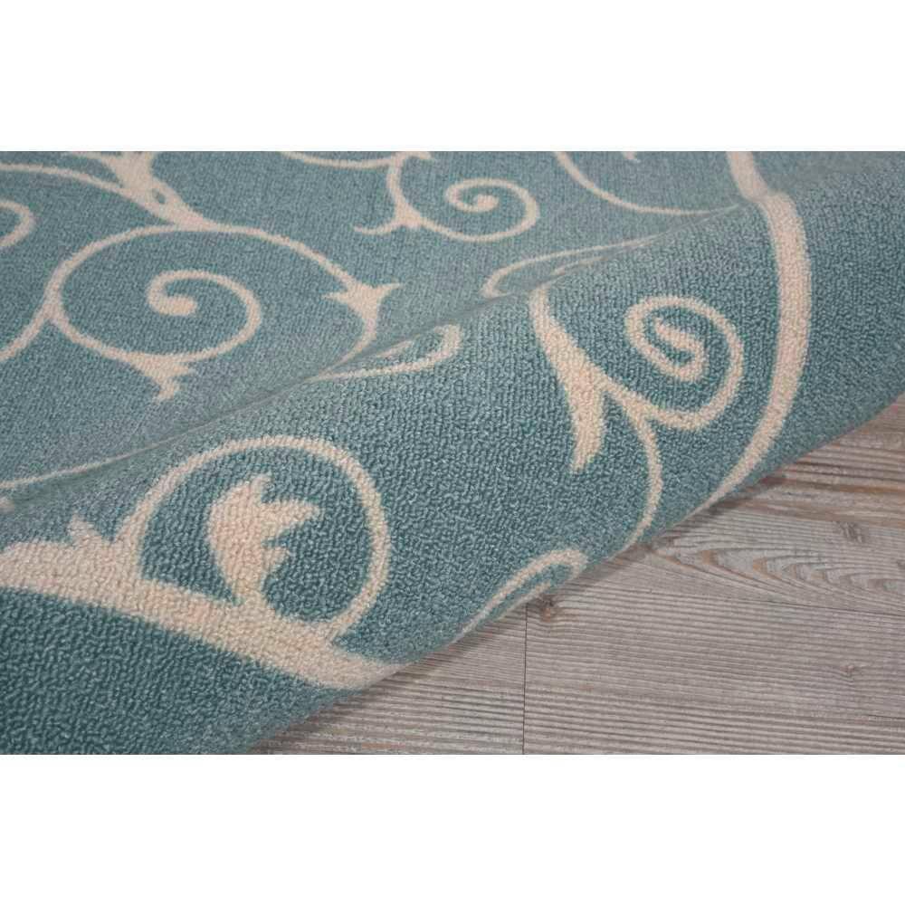Nourison Home & Garden Light Blue Indoor/Outdoor Area Rug RS019 4'3" x 6'3"