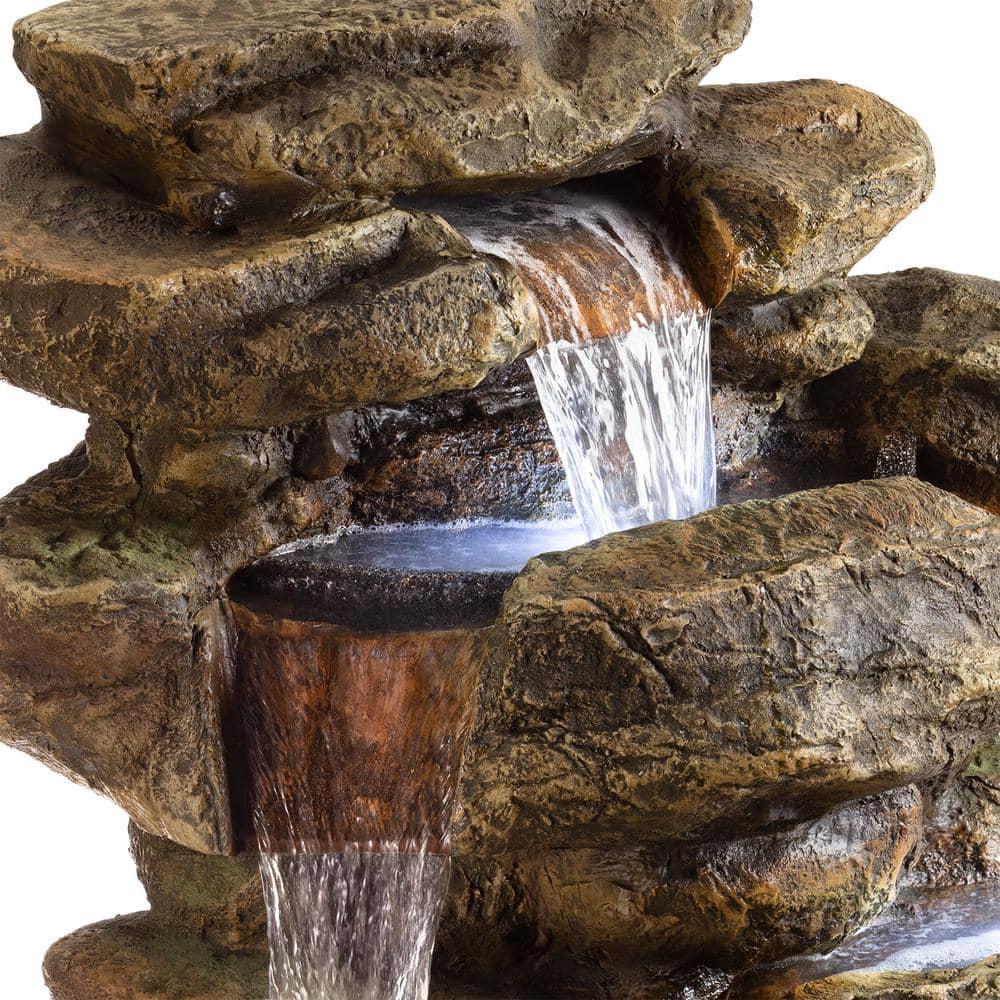 Alpine Corporation 6-Tier Amazonian Water Fountain with LED Lights