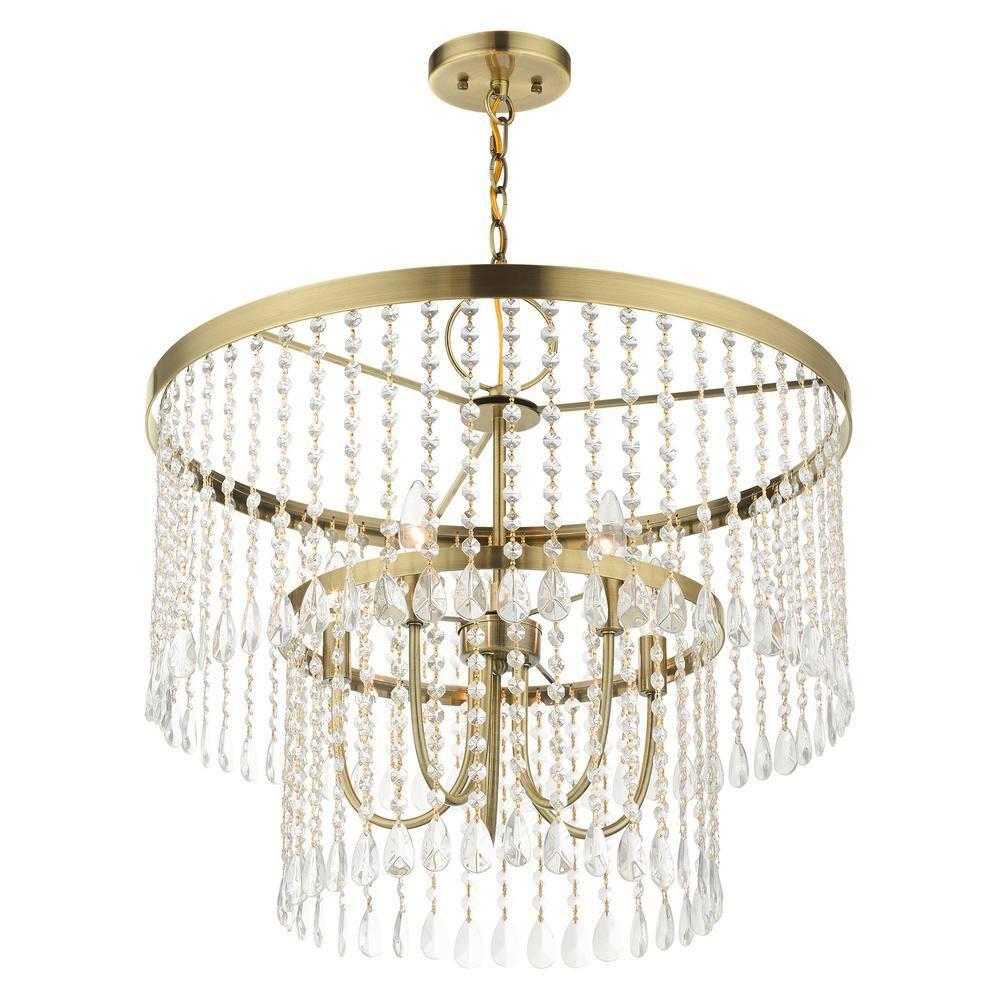 Livex Lighting Elizabeth 5 - Light Pendant in  Antique Brass