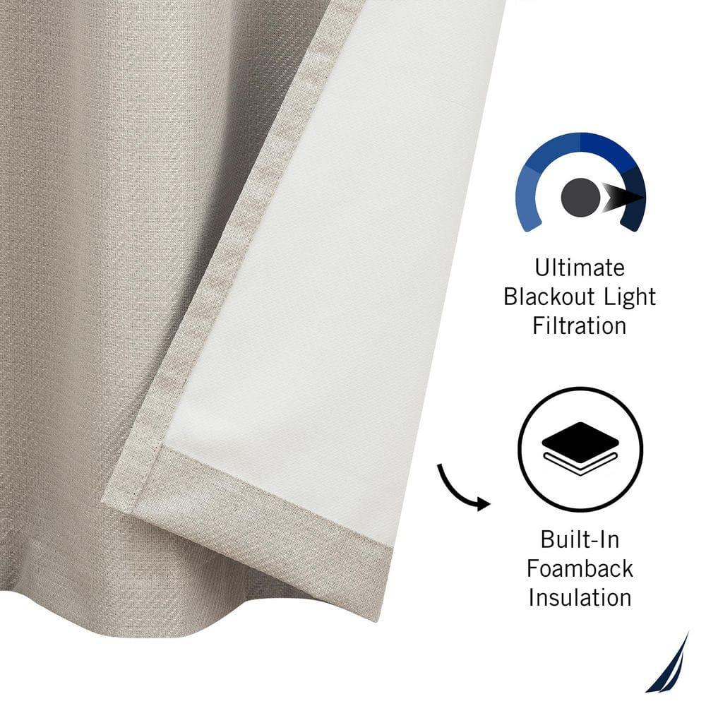 Nautica Nautica Synthetic Solid Color Blackout Thermal Rod Pocket Curtain Panels (Set of 2)