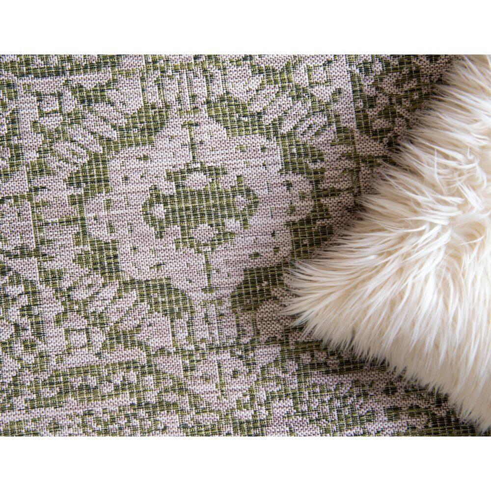 Unique Loom 7' 1 x 10' 0 Rectangle Indoor/Outdoor Traditional Green Area Rug