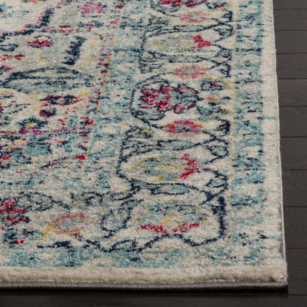 SAFAVIEH Madison Hildred Floral Bordered Area Rug, Navy/Fuchsia, 6' x 9'