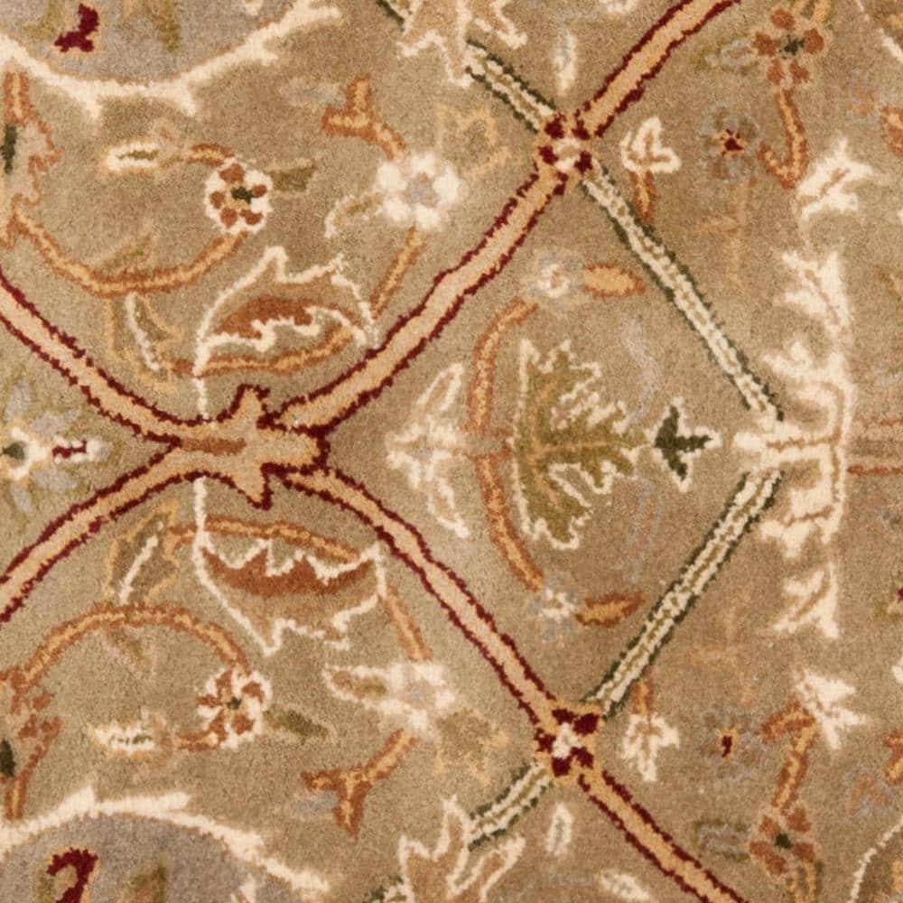 SAFAVIEH Persian Legend Adrian Floral Bordered Wool Area Rug, Light Green/Beige, 8' Square