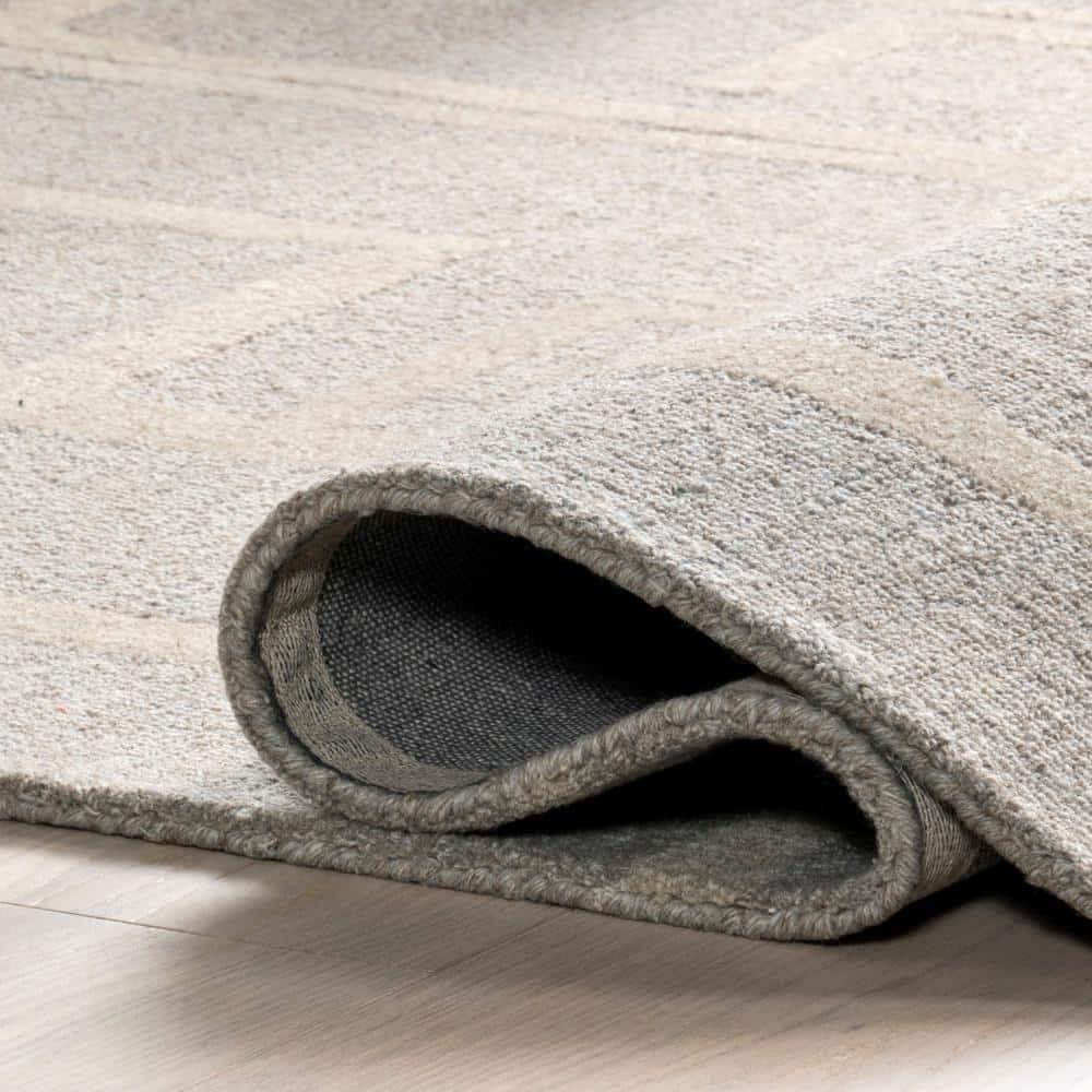 Nuloom James Geometric 5x8 Wool Indoor Area Rug for Living Room Bedroom Dining Room Kitchen, Grey