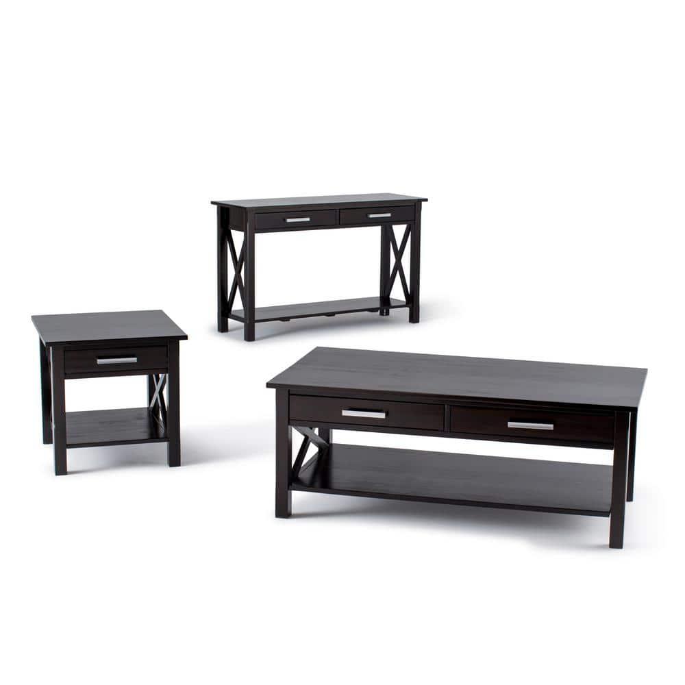 Simpli Home Kitchener 47"W Solid Wood Contemporary Storage Console Table with 2 Drawers and Bottom Storage Shelf