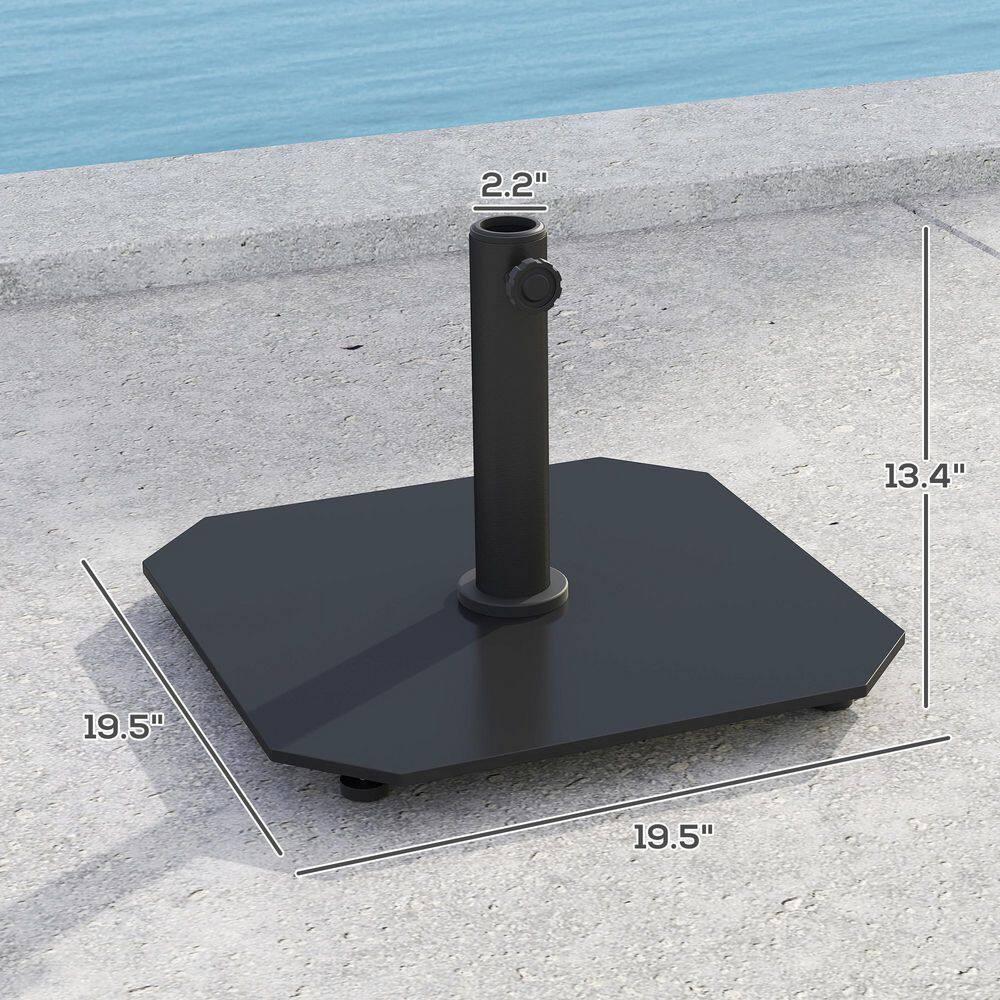 Outsunny Square Patio Umbrella Base, 41 lbs Metal Umbrella Stand Base with Adjustable Pads, Patio Umbrella Holder for 1.3"/1.5"/1.9" Poles, Black