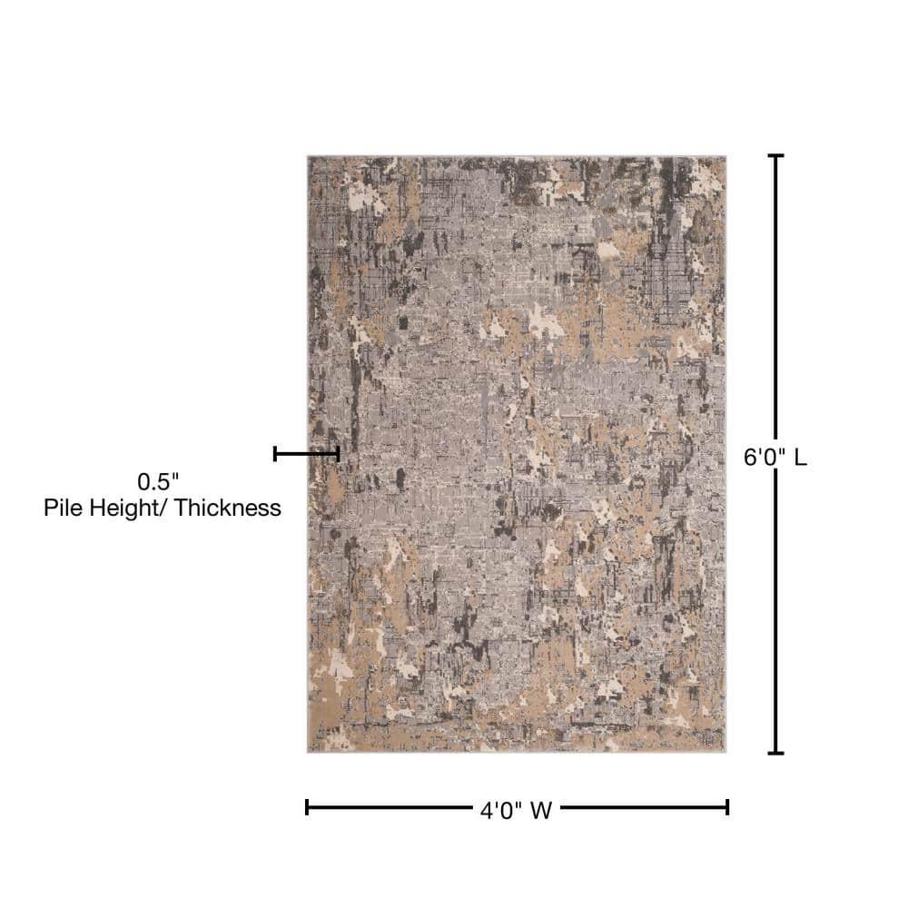 Meadow 100 MDW178 Power Loomed Indoor Area Rug - Grey - 4'x6' - Safavieh