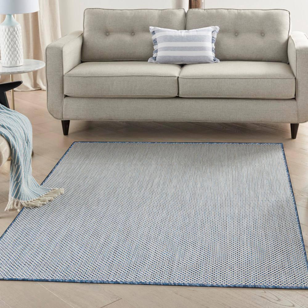 Nourison Courtyard COU01 Indoor/outdoor Area Rug - Ivory Blue 6' x 9'