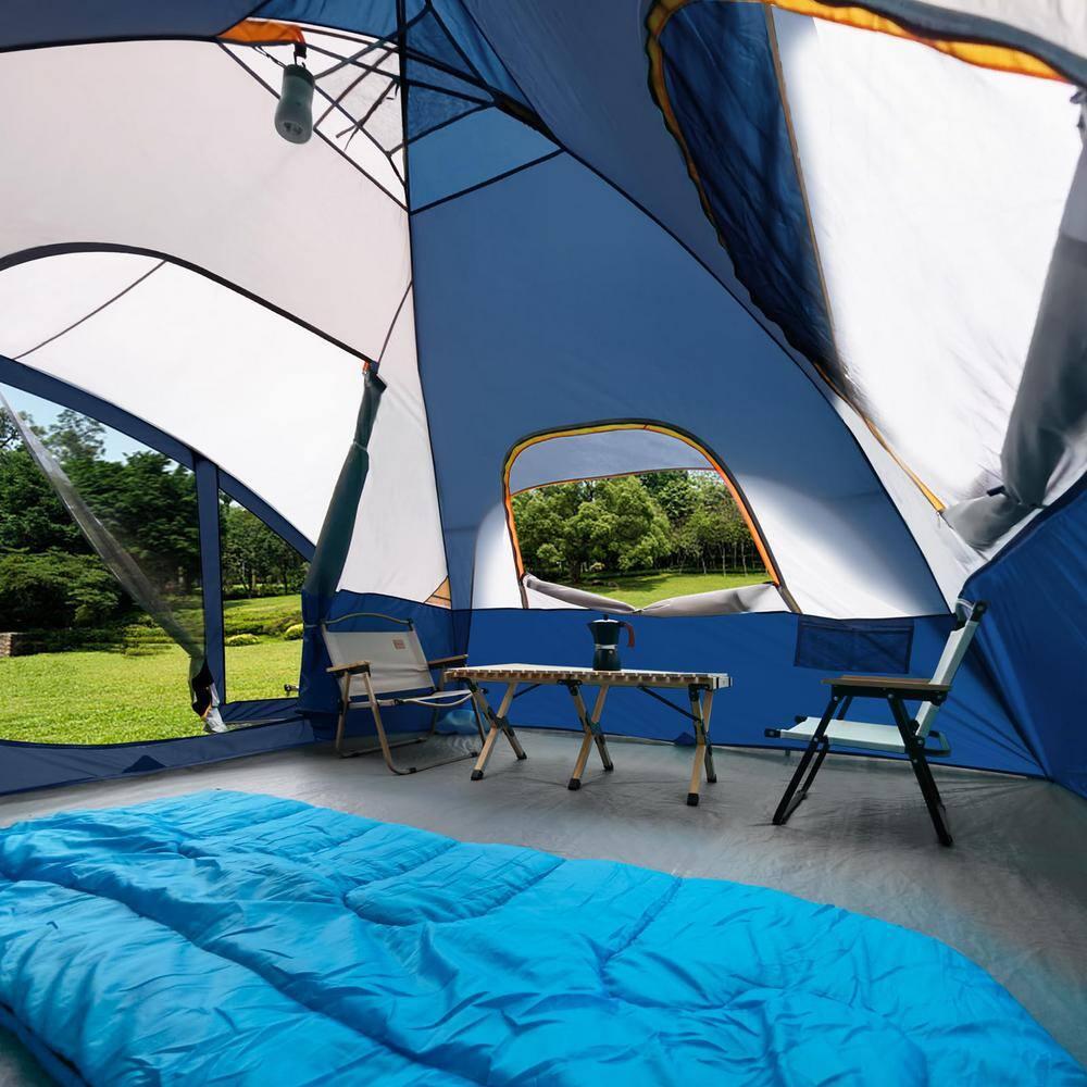 UNP Camping Tent with Screen Room, Portable 6 Person Camping Tent with Screen Porch, Family Dome Tent for Camping Outdoor - 14'x11'x72''(H)