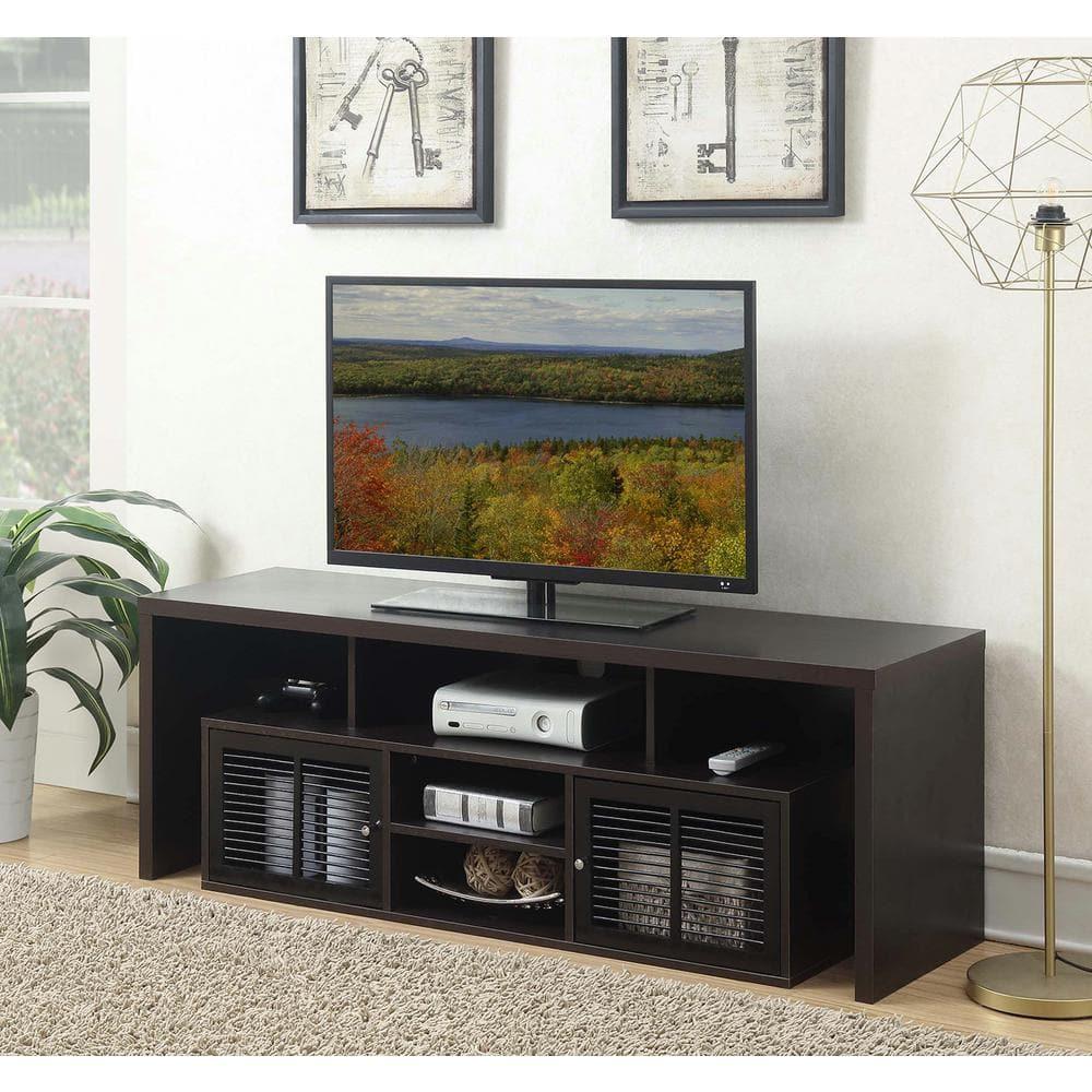 Convenience Concepts Lexington 60 inch TV Stand with Storage Cabinets and Shelves, Espresso