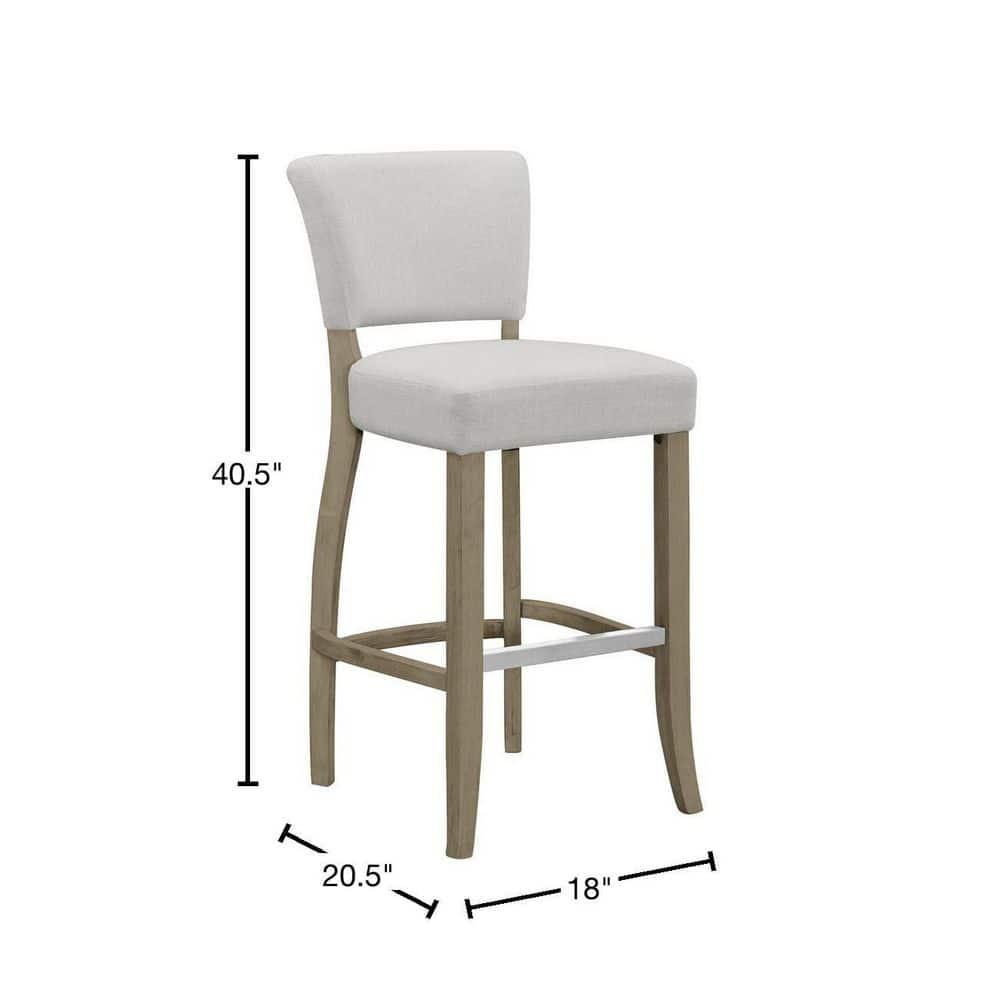Glamour Home Aleck 29" Modern Fabric Bar Stools in Beige (Set of 2)