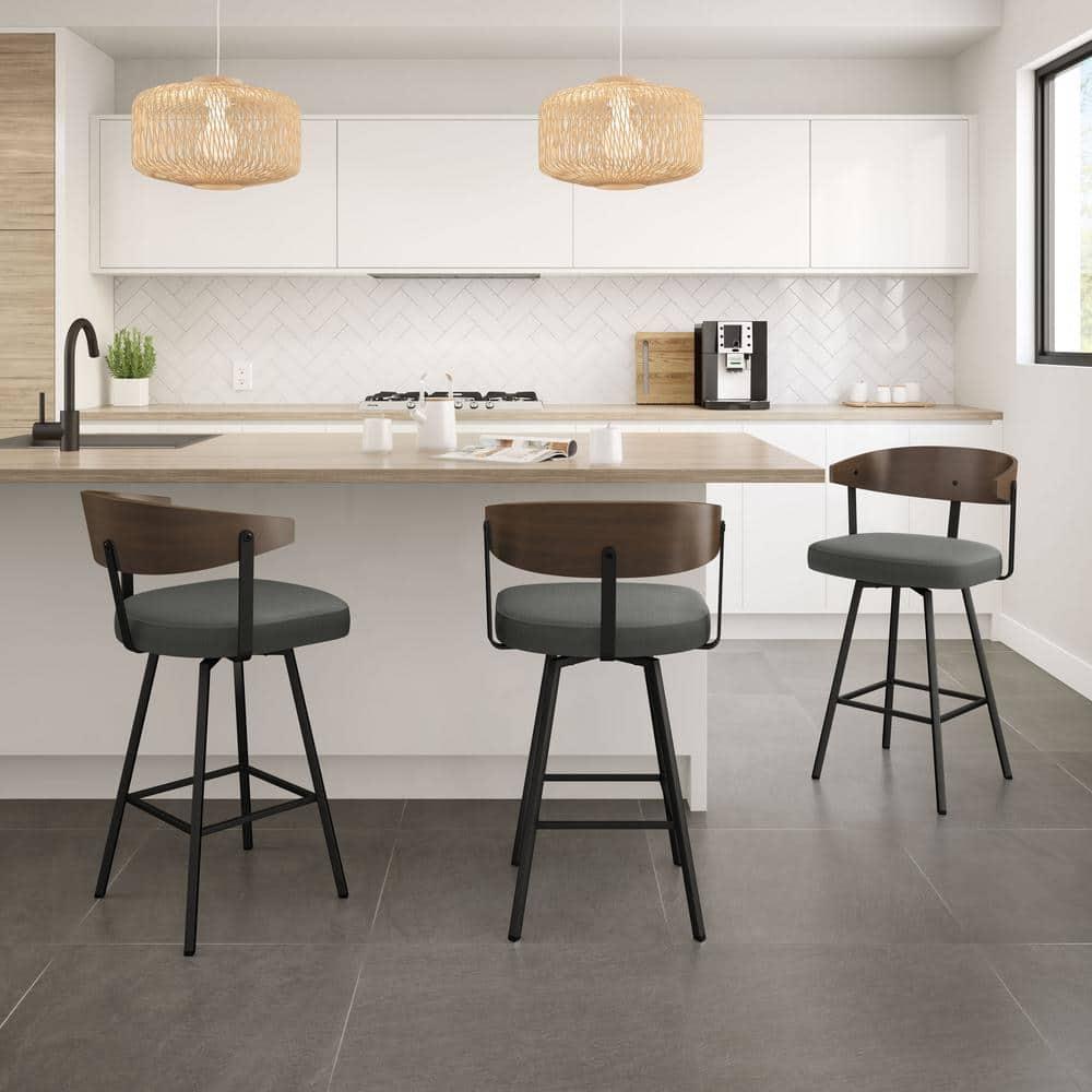 Amir Swivel Counter & Bar Stool with Wooden Back
